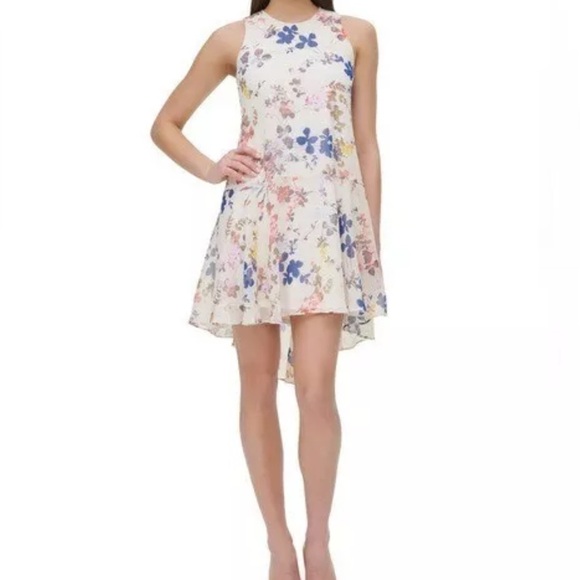 Tommy Hilfiger White Floral High Low Dress - Picture 1 of 6